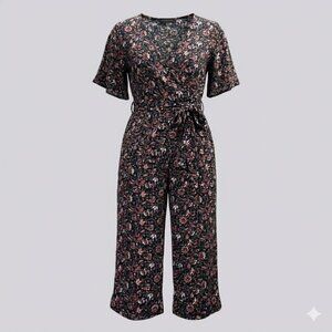 Sanctuary Floral V-Neck Wide Leg Jumpsuit - Size Small
